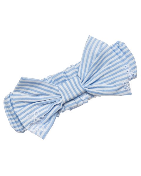 Babygrow with stripes, pom pon and hair ribbon (1-9 months)