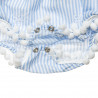 Babygrow with stripes, pom pon and hair ribbon (1-9 months)