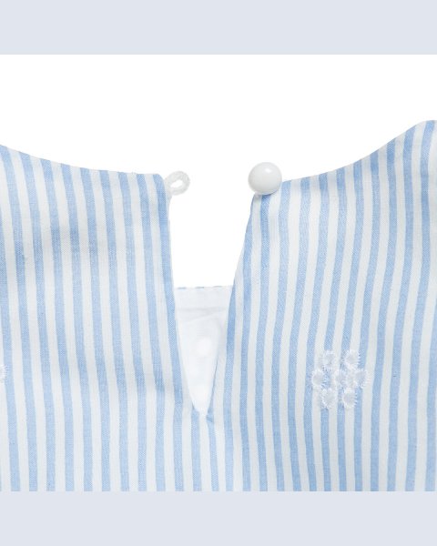 Babygrow with stripes, pom pon and hair ribbon (1-9 months)