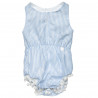 Babygrow with stripes, pom pon and hair ribbon (1-9 months)