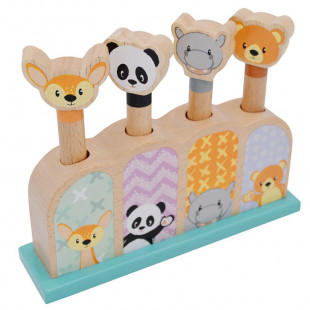 Toy from natural wood "Pop up animals" (12 months+)