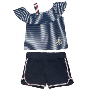 Set top with stripes and frill trim with shorts (18 months-5 years)