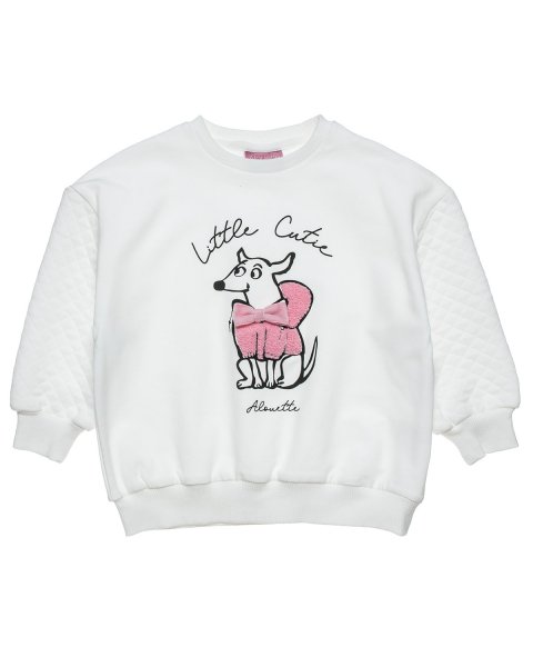 Long sleeve top   cotton fleece blend with embossed details (12 months-5 years)