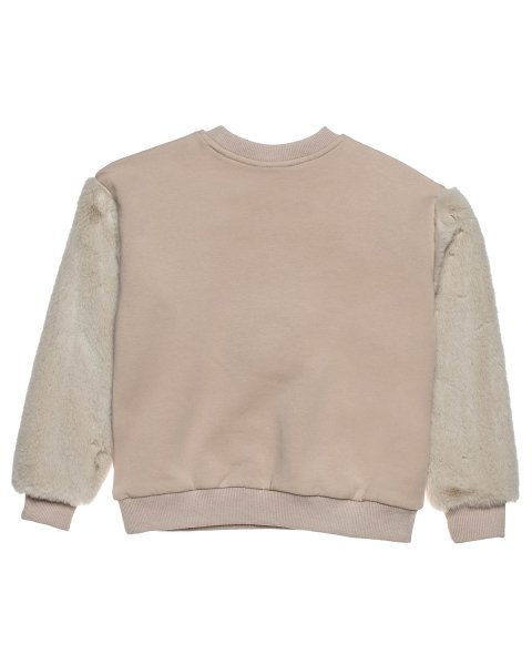 Long sleeve top   cotton fleece blend with eco fur (12 months-5 years)