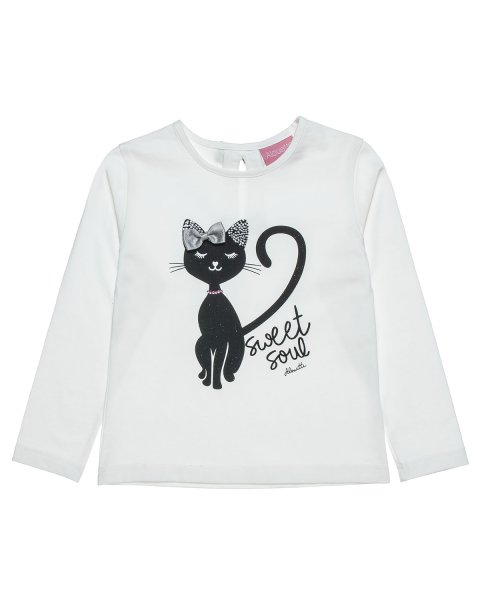 Long sleeve top with strass and glitter (12 months-5 years)
