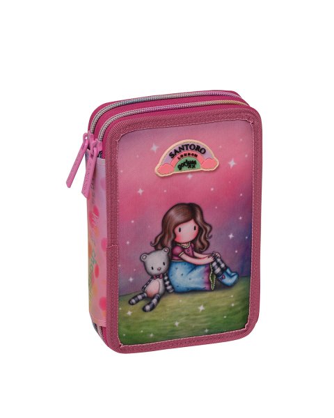 Pencil case Santoro Gorjuss with double zipper and slots