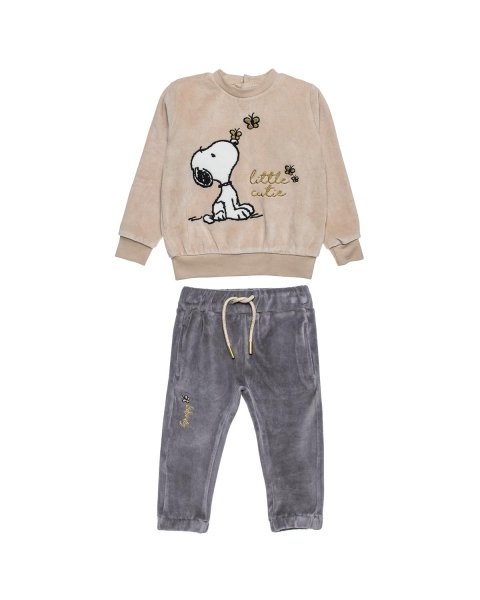 Tracksuit velour Snoopy with embroidery (12 months-8 years)