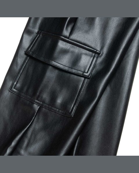 Pants from eco leather with pockets (6-16 years)