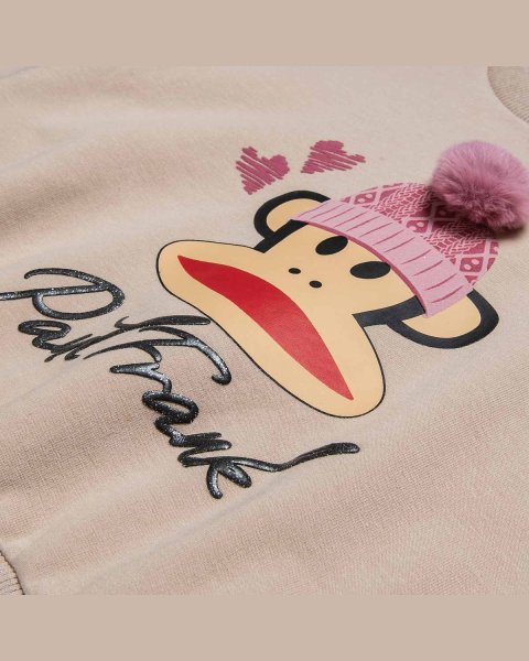 Μπλούζα φούτερ Paul Frank με πομ πον και γυαλιστερά στοιχεία (12 μηνών-5 ετών)