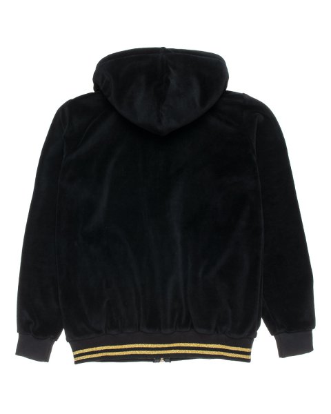 Zip hoodie cotton fleece blend with velour texture (6-16 years)