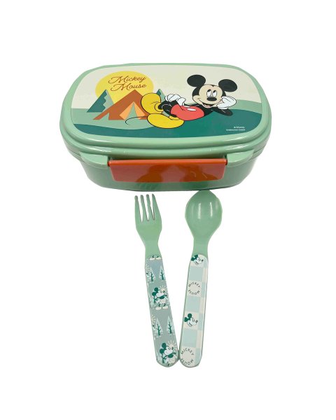 Lunch box Disney Mickey Mouse with fork and spoon