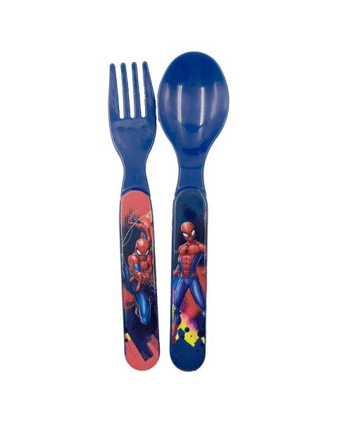 Lunch box Spiderman with fork and spoon