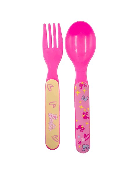 Lunch box Barbie with fork and spoon