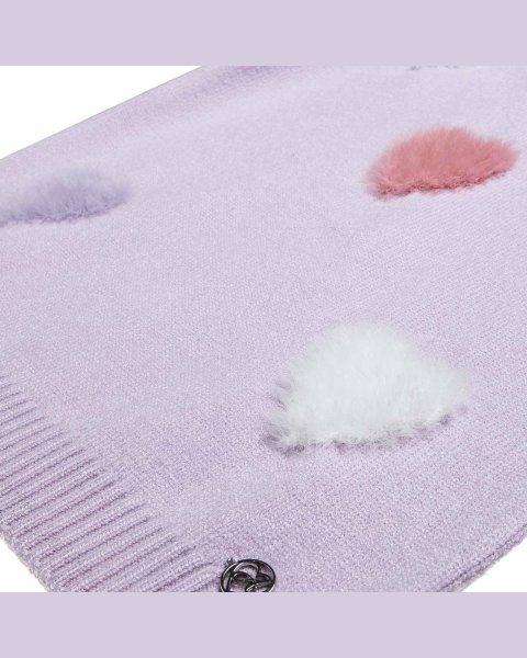 Sweater with eco fur hearts (6-14 years)