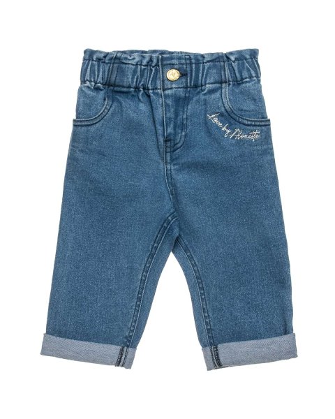 Denim pants with embroidery (12 months-5 years)