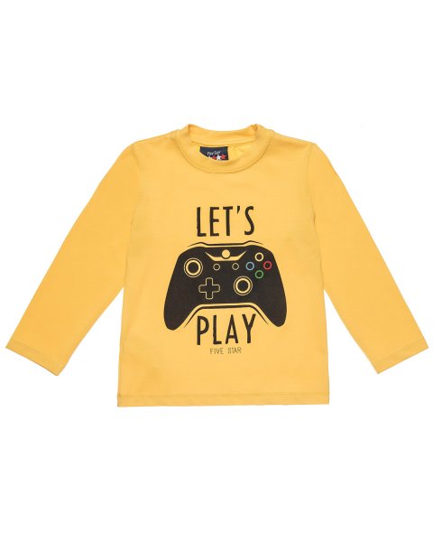 Long sleeve top Five Star with print "Let's play" (2 months-5 years)