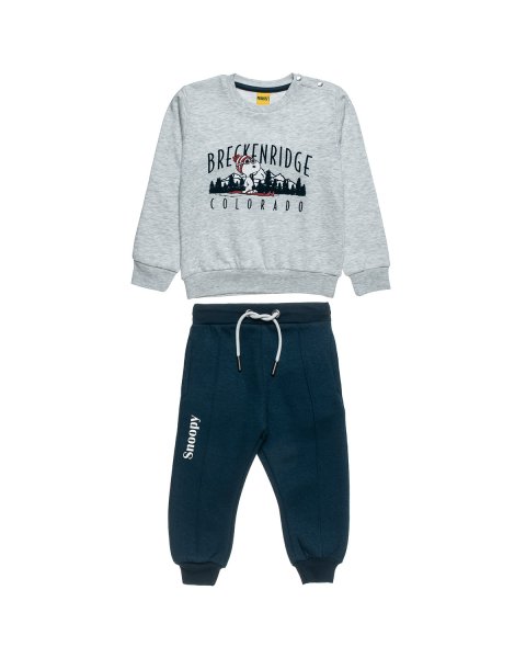 Tracksuit cotton fleece blend Snoopy with embossed print (12 months-5 years)
