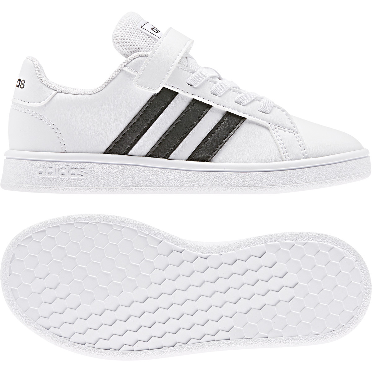 Buty dla dzieci adidas Grand Court C czarno-białe [EF0109] -  butydlamalucha.pl