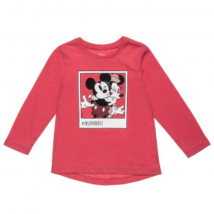 Μπλούζα Disney Mickey & Minnie Mouse με ασύμμετρο κόψιμο (12 μηνών-3 ετών)