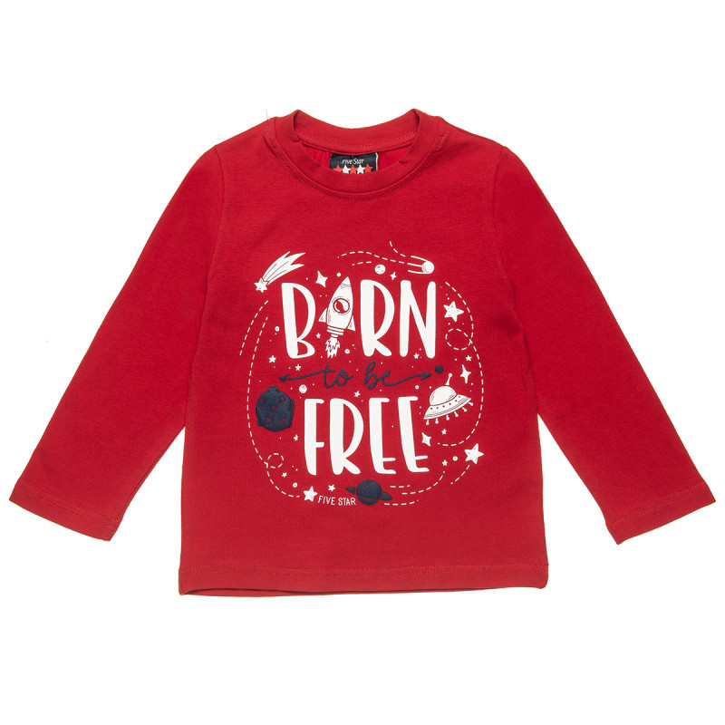 Long sleeve top Five Star with print "Born to be free" (12 months-5 years)