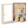 Gift Set plush toy lion and baby booties with rattle (0+ months)