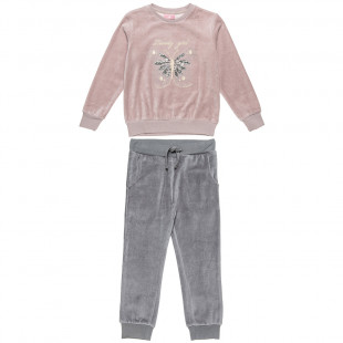 Tracksuit top with double sequin and pants (2-5 years)