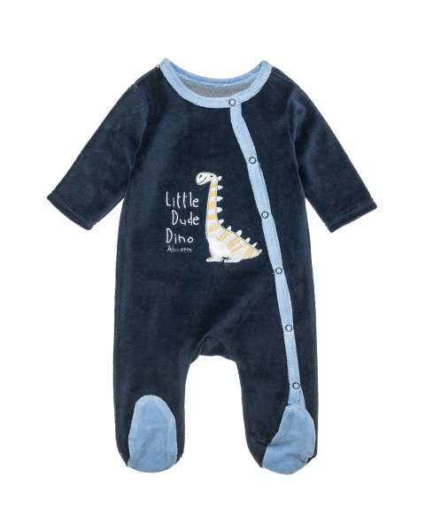Φορμάκι βελουτέ με κέντημα Little Dude Dino (1-9 μηνών)