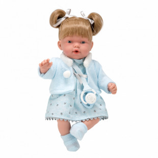 Toy doll with light blue dress and sound (3+ years)