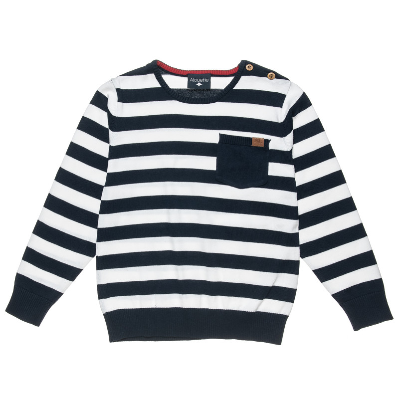 Sweater with stripes and pocket (6-14 years)