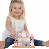 Toy label label from natural wood pink house cubes (18+ months)