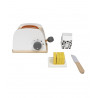 Toy Tryco wooden toaster with bread and butter