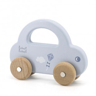 Toy label label from natural wood car (18+ months)