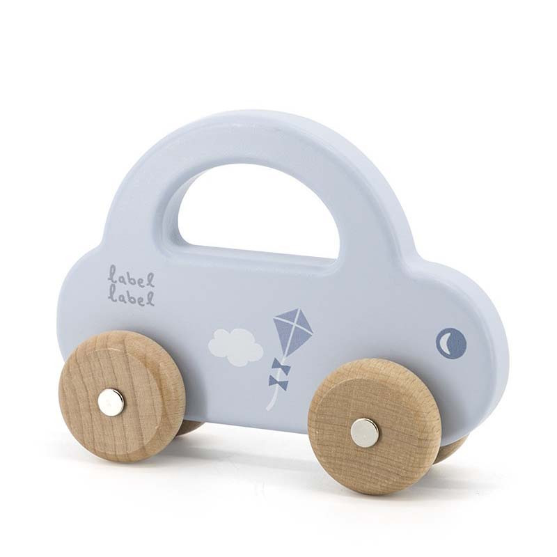 Toy label label from natural wood car (18+ months)