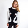 Knitted Jumber moher fabric and design with swans (6-14 years)