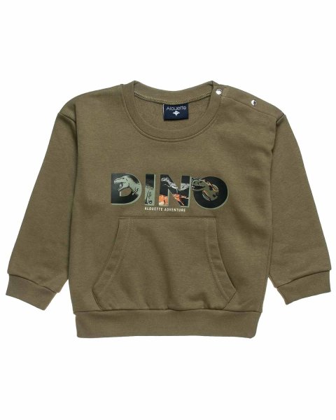 Long sleeve top cotton fleece blend with print (12 months-5 years)