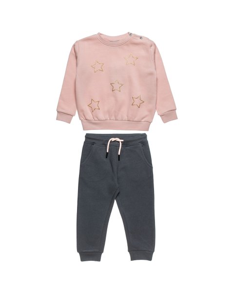 Tracksuit cotton fleece blend Five Star with embossed glitter design (12 months-5 years)