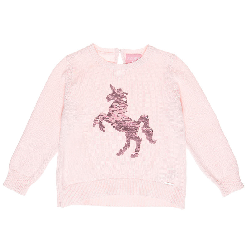 Sweater with flippy sequin unicorn (2-5 