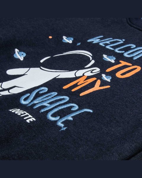 Long sleeve top cotton fleece blend with embroidery (12 months-5 years)