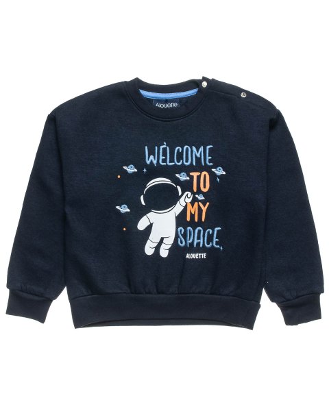 Long sleeve top cotton fleece blend with embroidery (12 months-5 years)