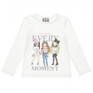 Long sleeve top Five Star decorated with glitter (18 months-5 years)