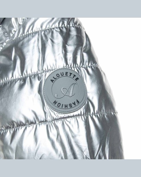 Jacket slightly puffy quilting silver matt (6-16 years)