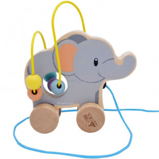 Toy Studio Circus from natural wood - Roalling Bead Coaster elephant (12+ months)
