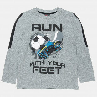 Long sleeve top with soccer print design (6-16 years)