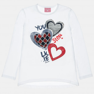 Long sleeve top with flippy sequin (6-14 years)