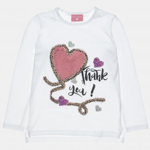 Long sleeve top with fur detail and sequins (2-5 years)