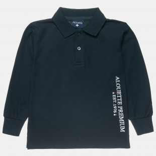 Long sleeve polo top pique with emroidery (6-16 years)