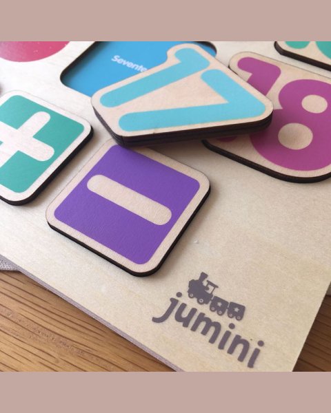 Toy Jumini from natural wood number puzzle (3+ years)