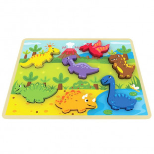 Toy Jumini from natural wood chunky dinosaur puzzle (1+ years)