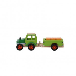 Toy Jumini from natural wood tractor with trailer (2+ years)