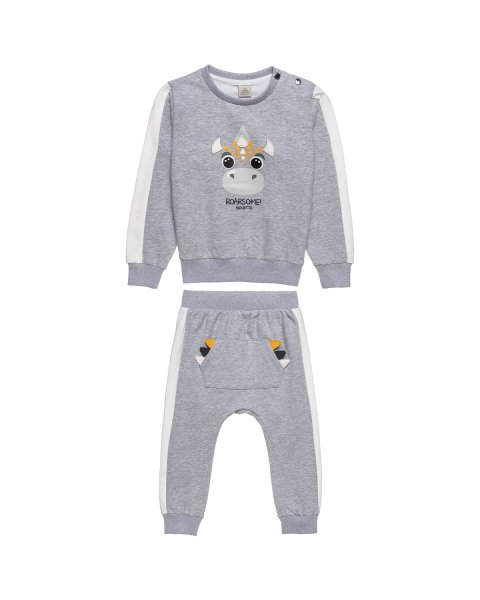 Set cotton fleece blend Tender Comforts with embossed details (3 months-2 years)
